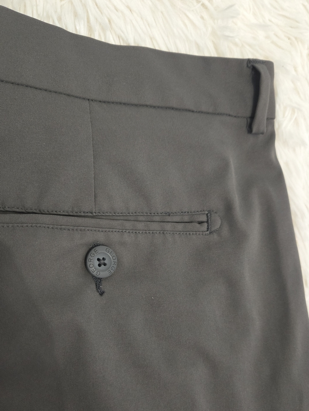 George Men's Flat Front Shorts - Charcoal Gray Size 44